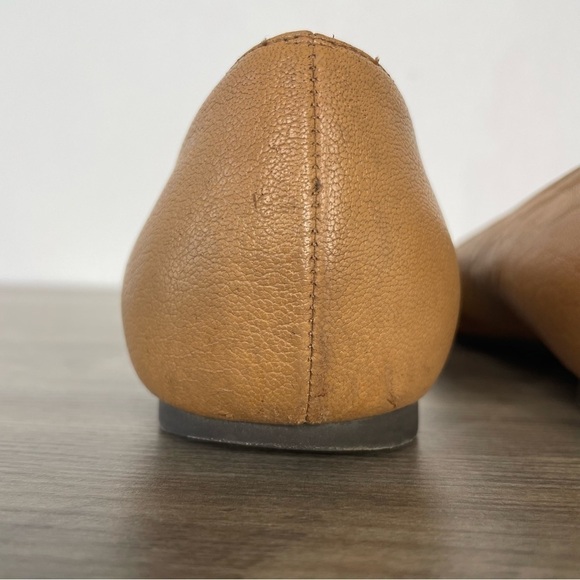 ALEXANDER Mcqueen Tan Leather Gold Rhinestone Skull Ballet Flats - Picture 7 of 14